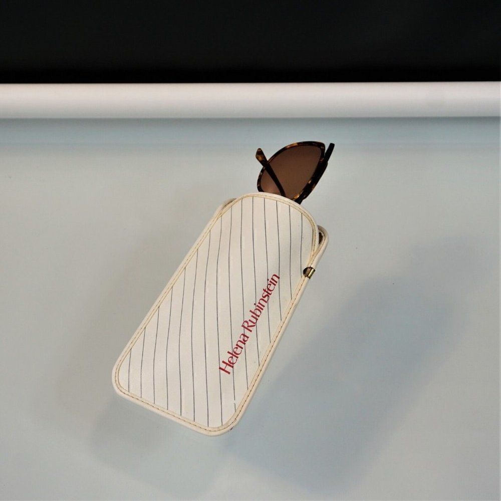 HR Helena Rubinstein Eyeglass Case Vintage 60s Made In Italy Soft Slip